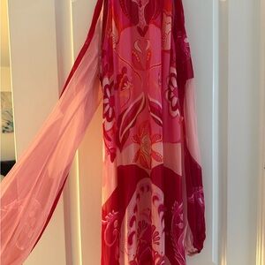 HEMANT & NANDITA Pink and Red Backless Dress